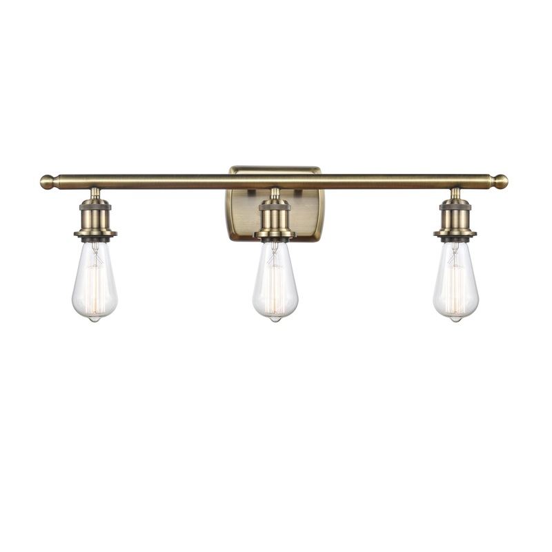 Innovations Lighting Bare Bulb 3 Light Bath Vanity Light Part Of The Ballston Collection 516-3W-AB-LED
