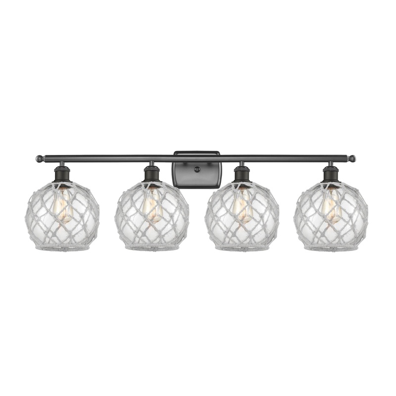 Innovations Lighting Farmhouse Rope 4 Light Bath Vanity Light Part Of The Ballston Collection 516-4W-OB-G122-8RW-LED