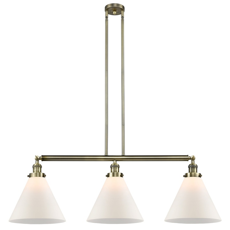 Innovations Lighting X-Large Cone 3 Light Island Light Part Of The Franklin Restoration Collection 213-AB-G41-L