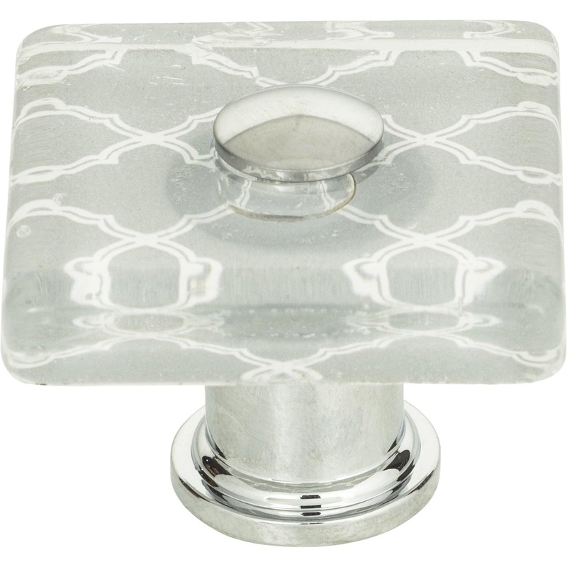 Quatrefoil Glass Square Knob