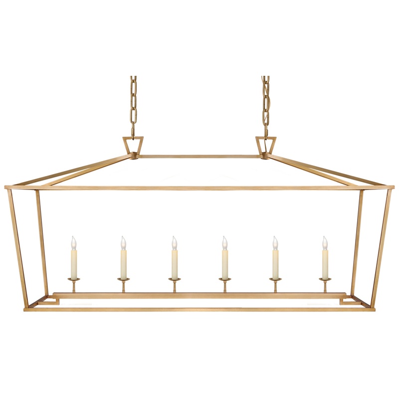 Darlana Brass Linear Lantern Chandelier
