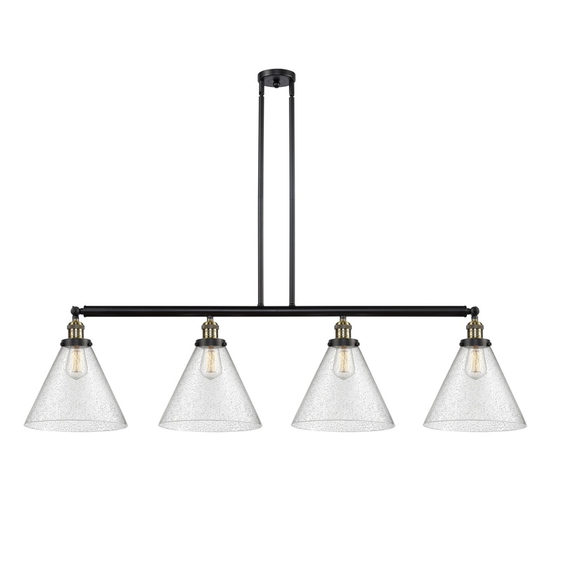 Innovations Lighting X-Large Cone 4 Light Island Light Part Of The Franklin Restoration Collection 214-BAB-G44-L-LED