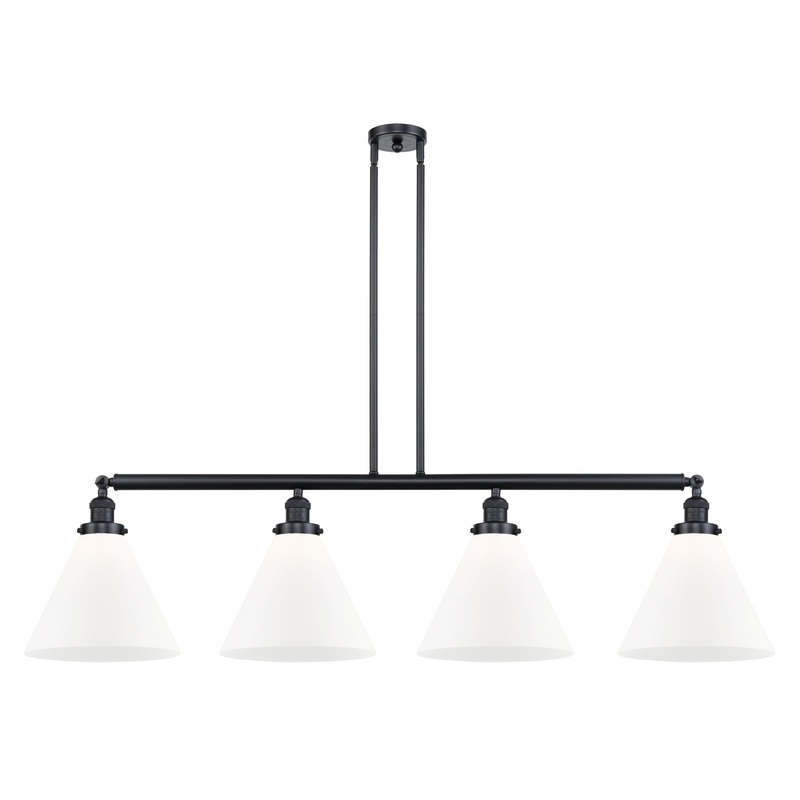 Innovations Lighting X-Large Cone 4 Light Island Light Part Of The Franklin Restoration Collection 214-BK-G41-L-LED