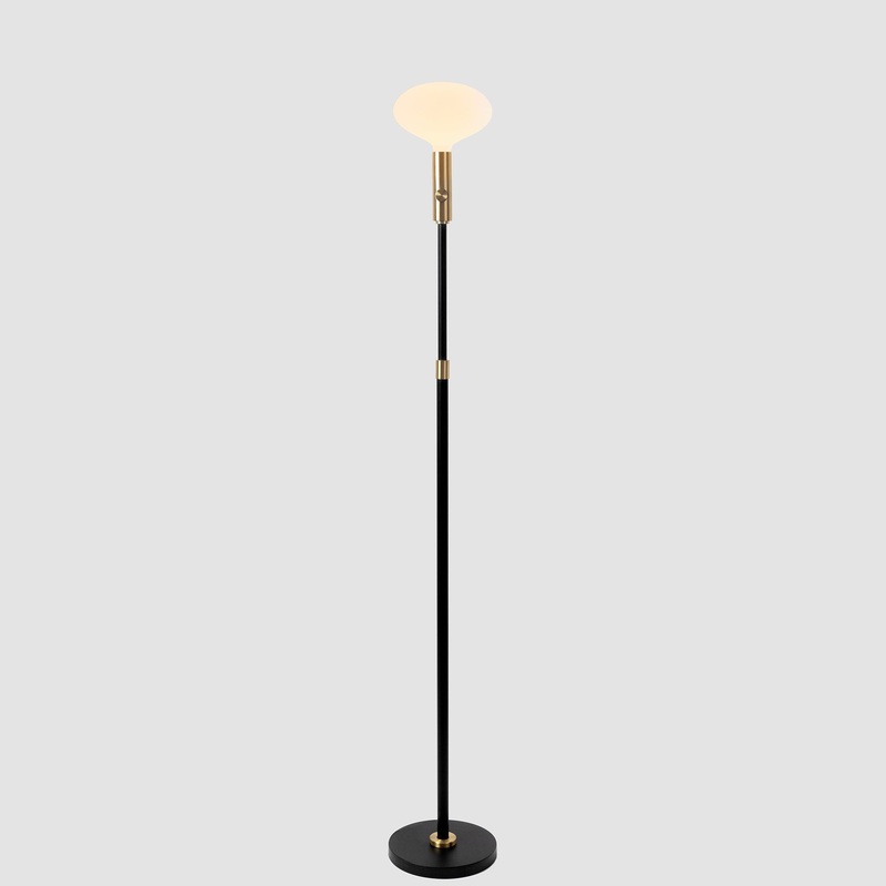 Poise Adjustable Floor Lamp in Brass + Oval II