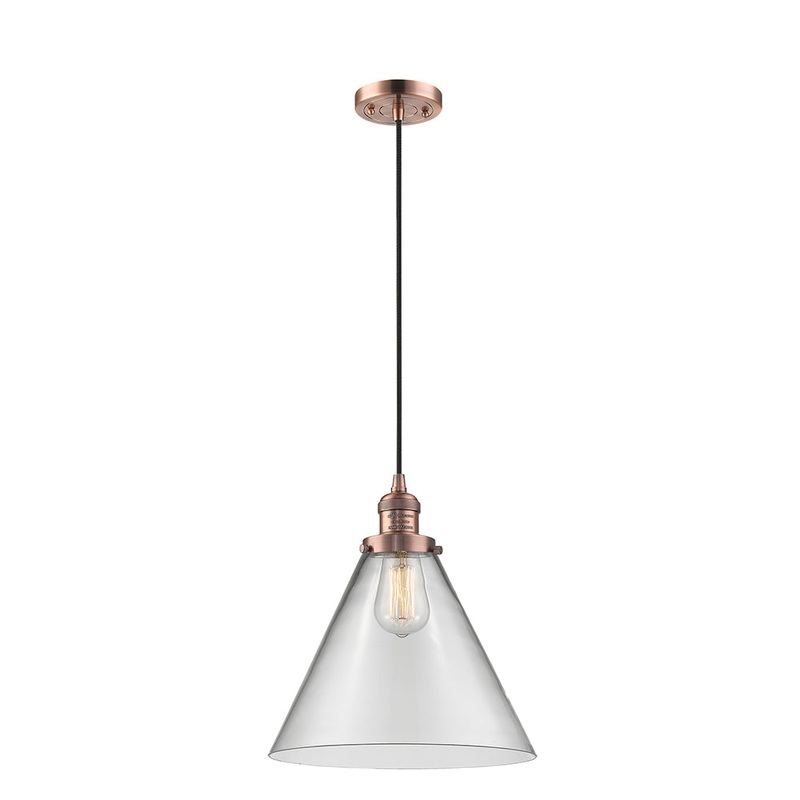 Innovations Lighting X-Large Cone 1 Light Mini Pendant Part Of The Franklin Restoration Collection 201C-AC-G42-L-LED