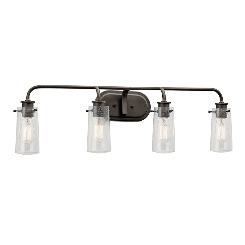 Kichler Braelyn 44″ 4 Light Vanity Light with Clear Seeded Glass Olde Bronze 45460OZ