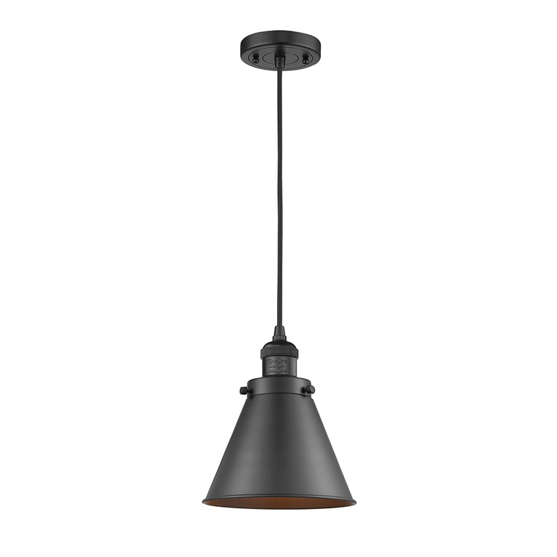 Innovations Lighting Appalachian 1 Light Mini Pendant Part Of The Franklin Restoration Collection 201C-BK-M13-BK