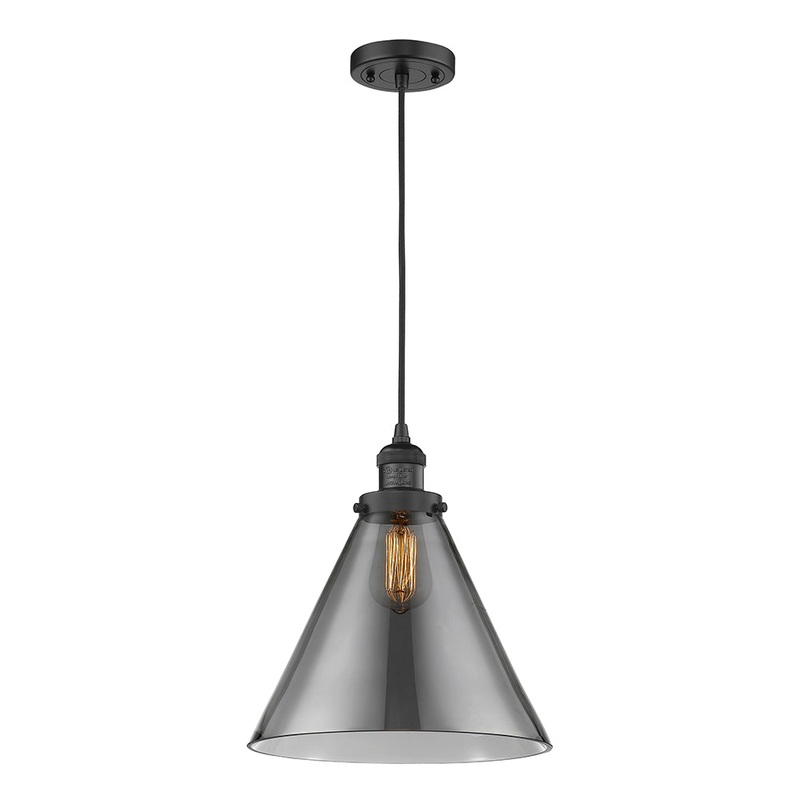 Innovations Lighting X-Large Cone 1 Light Mini Pendant Part Of The Franklin Restoration Collection 201C-BK-G43-L-LED