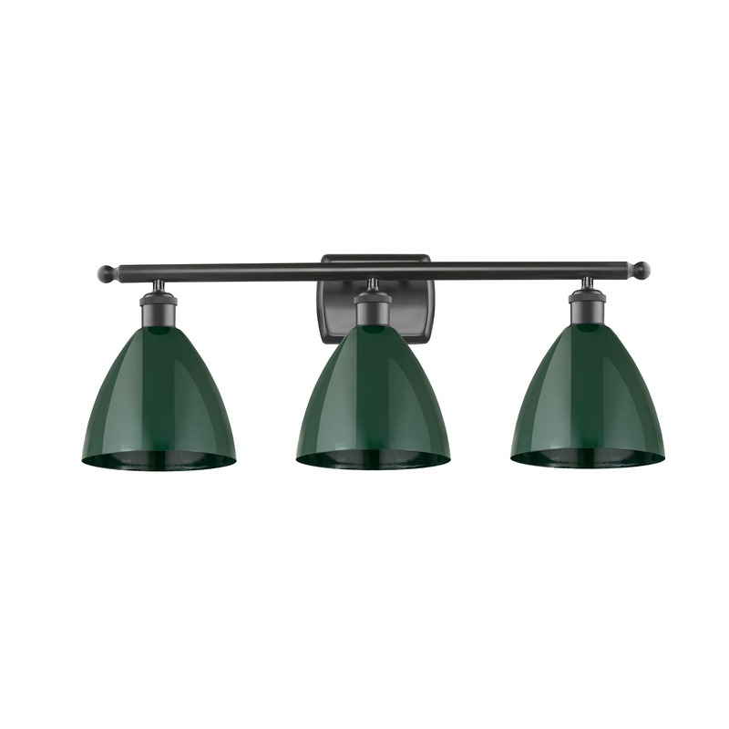 Innovations Lighting Plymouth Dome 3 Light” Bath Vanity Light 516-3W-OB-MBD-75-GR