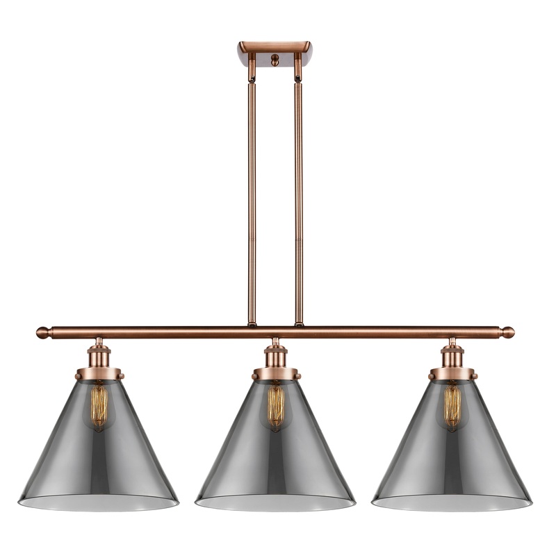Innovations Lighting X-Large Cone 3 Light Island Light Part Of The Ballston Collection 916-3I-AC-G43-L-LED