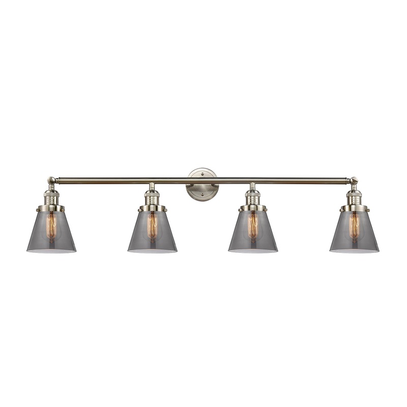 Innovations Lighting Small Cone 4 Light Bath Vanity Light Part Of The Franklin Restoration Collection 215-SN-G63-LED