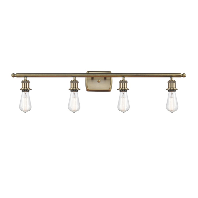 Innovations Lighting Bare Bulb 4 Light Bath Vanity Light Part Of The Ballston Collection 516-4W-AB-LED