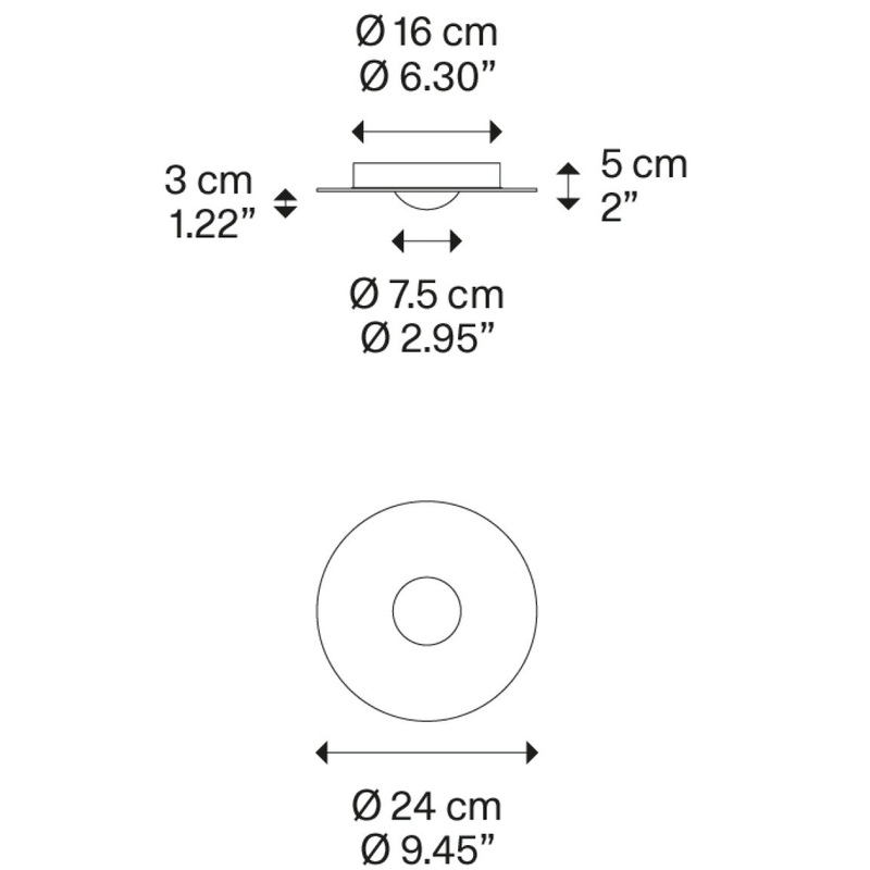 Bugia Single Ceiling Flush Light