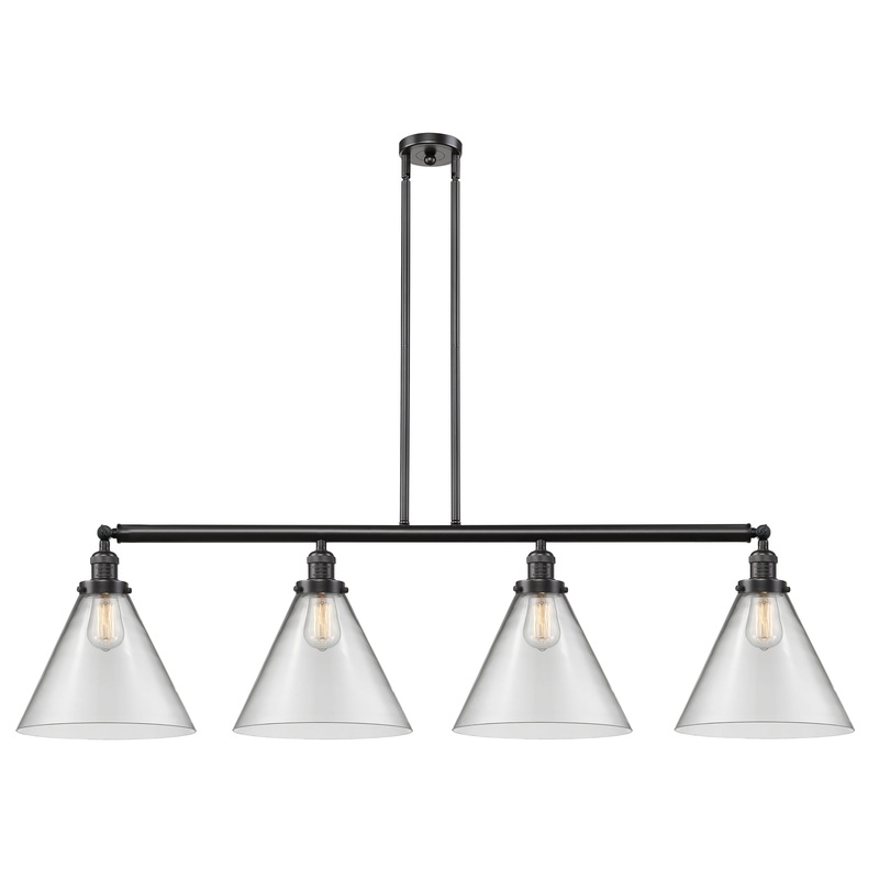 Innovations Lighting X-Large Cone 4 Light Island Light Part Of The Franklin Restoration Collection 214-OB-G42-L-LED