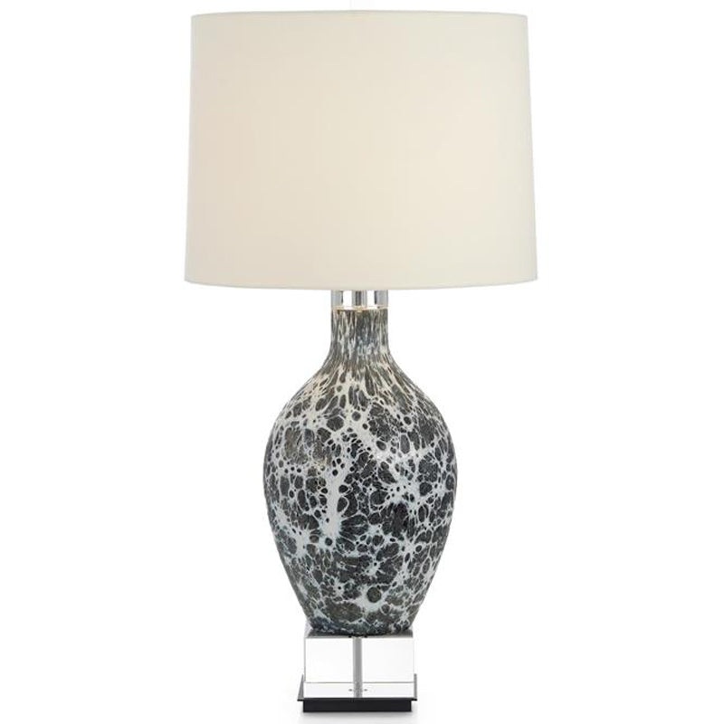Webs Of Charcoal White Glass Table Lamp