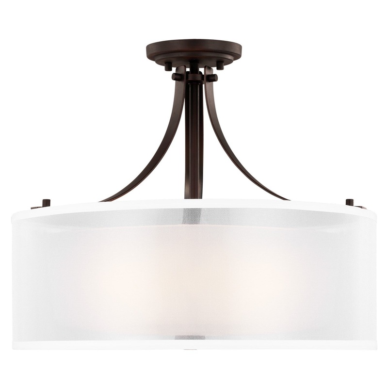 Elmwood Park Scroll Semi Flush Ceiling Light