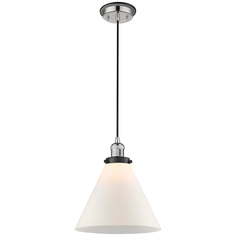 Innovations Lighting X-Large Cone 1 Light Mini Pendant Part Of The Franklin Restoration Collection 201CBP-PNBK-G41-L