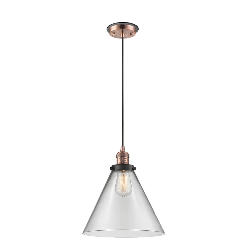Innovations Lighting X-Large Cone 1 Light Mini Pendant Part Of The Franklin Restoration Collection 201CBP-ACBK-G42-L