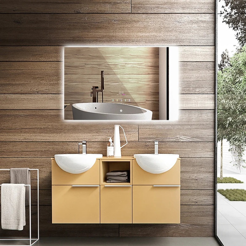 Aquadom Image Smart LED Lighted Bathroom Mirrors with Built-in TVs Android Support Google Play Bluetooth Connected I-4832