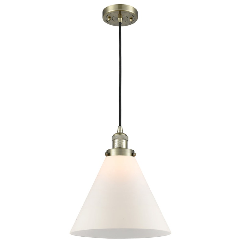 Innovations Lighting X-Large Cone 1 Light Mini Pendant Part Of The Franklin Restoration Collection 201C-AB-G41-L-LED