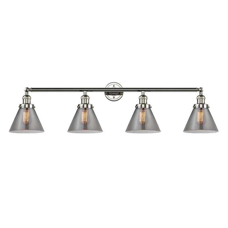 Innovations Lighting Large Cone 4 Light Bath Vanity Light Part Of The Franklin Restoration Collection 215-PN-G43-LED