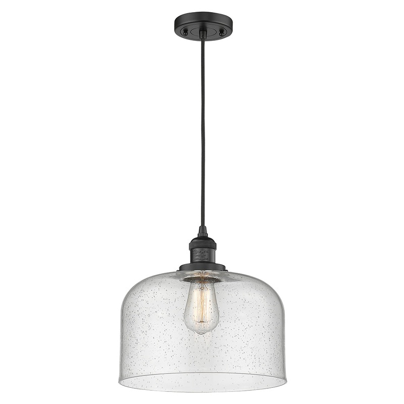 Innovations Lighting X-Large Bell 1 Light Mini Pendant Part Of The Franklin Restoration Collection 201C-BK-G74-L-LED