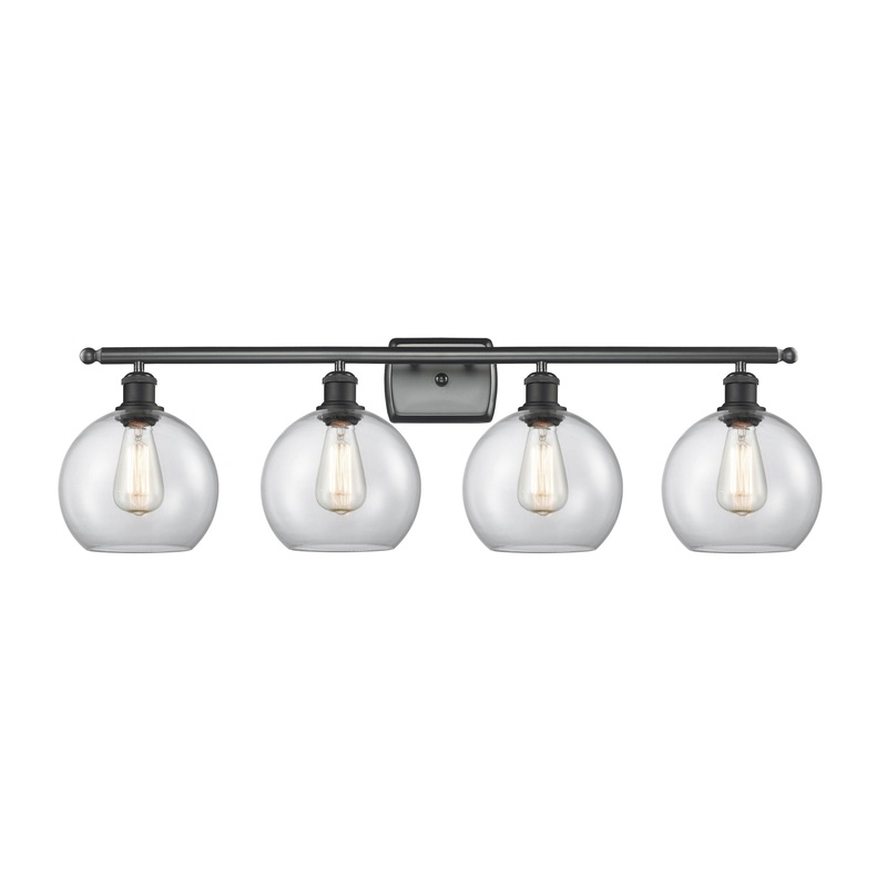 Innovations Lighting Athens 4 Light 36″ Bath Vanity Light 516-4W-BK-G122-8-LED