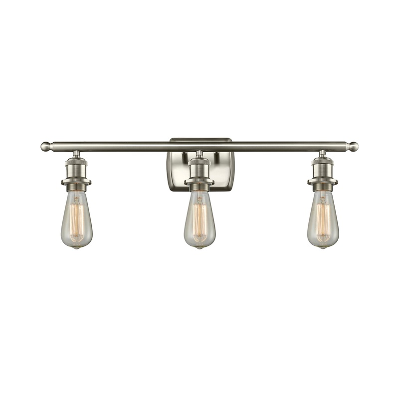 Innovations Lighting Bare Bulb 3 Light Bath Vanity Light Part Of The Ballston Collection 516-3W-SN-LED