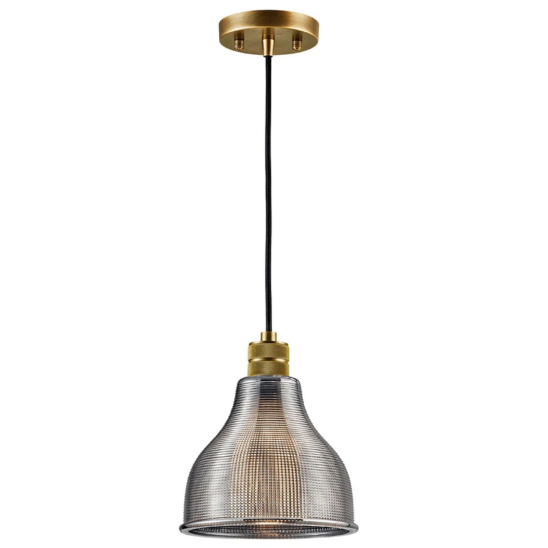 Kichler Devin 8″ 1 Light Mini Pendant Natural Brass 43551NBR
