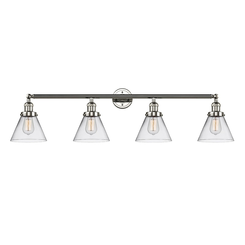Innovations Lighting Large Cone 4 Light Bath Vanity Light Part Of The Franklin Restoration Collection 215-PN-G42-LED