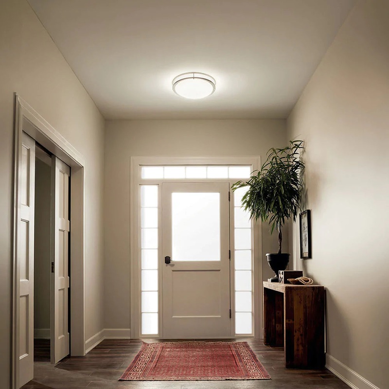 Kichler Avon 32.5″ LED Oval Flush Mount Brushed Nickel 10789NILED