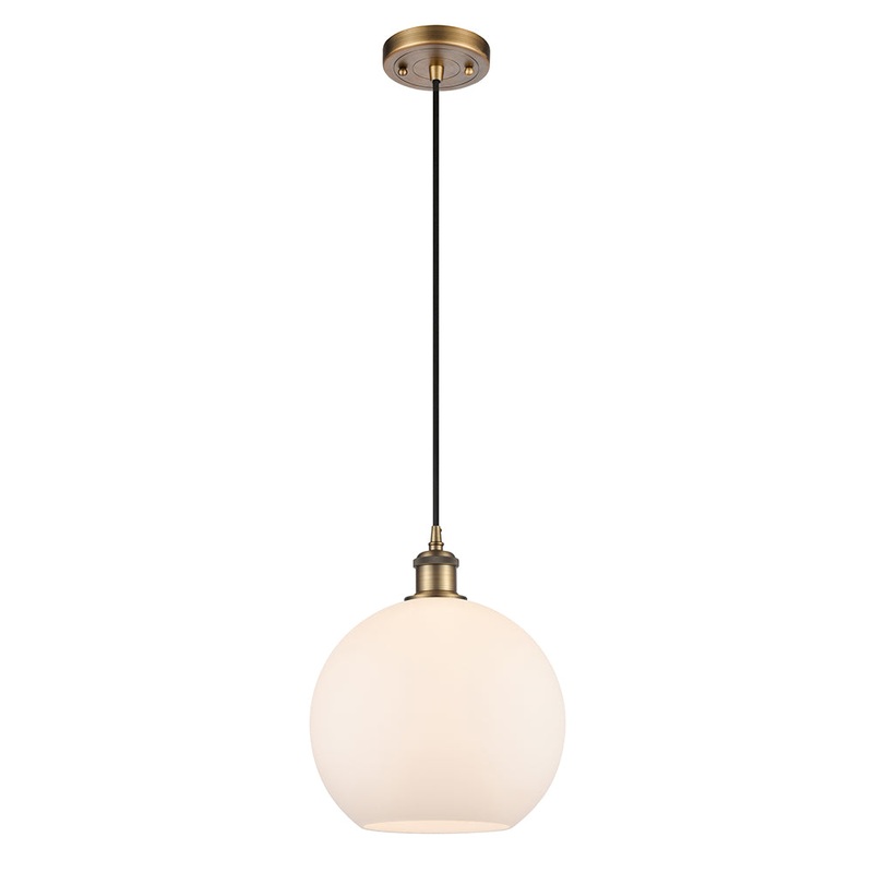 Innovations Lighting Athens 1 Light 10″ Mini Pendant 516-1P-BB-G121-10-LED