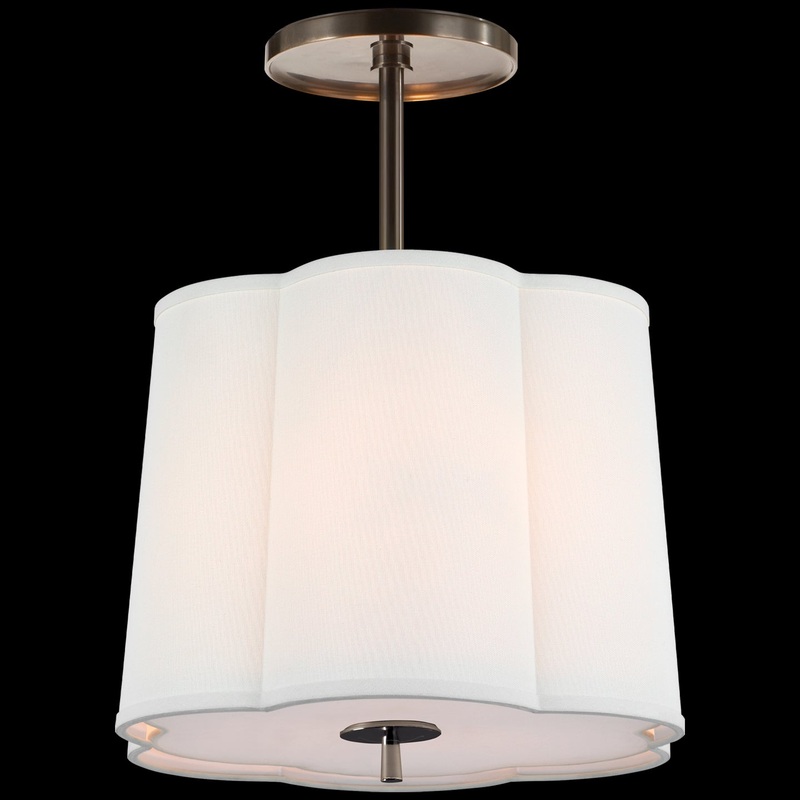 Simple Scallop Semi Flush Ceiling Light