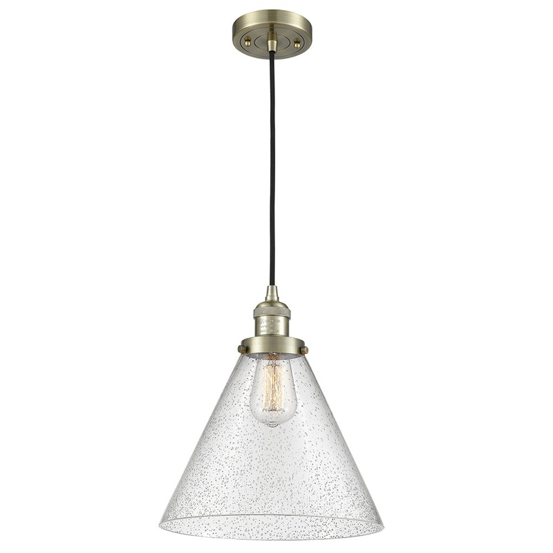 Innovations Lighting X-Large Cone 1 Light Mini Pendant Part Of The Franklin Restoration Collection 201C-AB-G44-L-LED