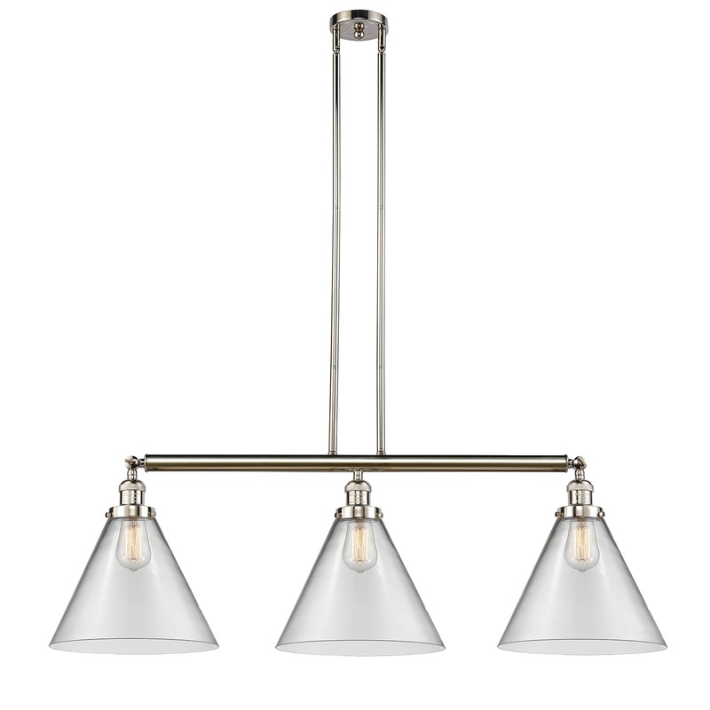 Innovations Lighting X-Large Cone 3 Light Island Light Part Of The Franklin Restoration Collection 213-PN-G42-L-LED