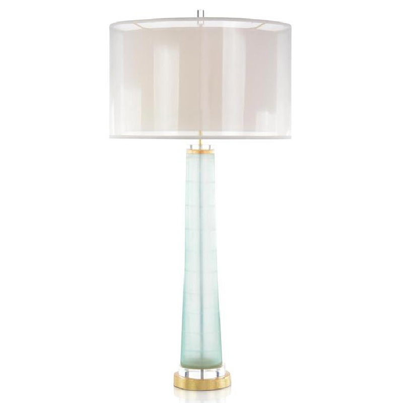 Pale Aqua and Gold Table Lamp