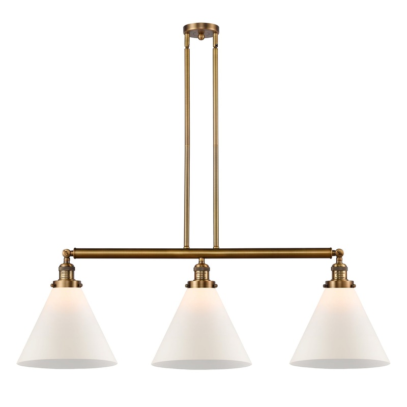 Innovations Lighting X-Large Cone 3 Light Island Light Part Of The Franklin Restoration Collection 213-BB-G41-L-LED