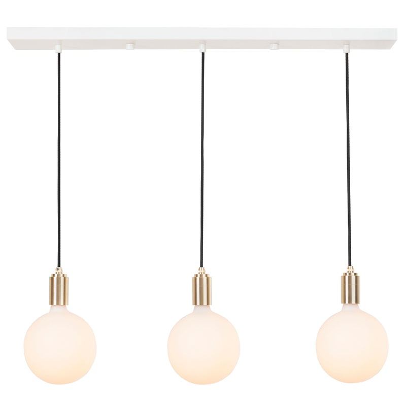 Linear Triple Pendant in Brass