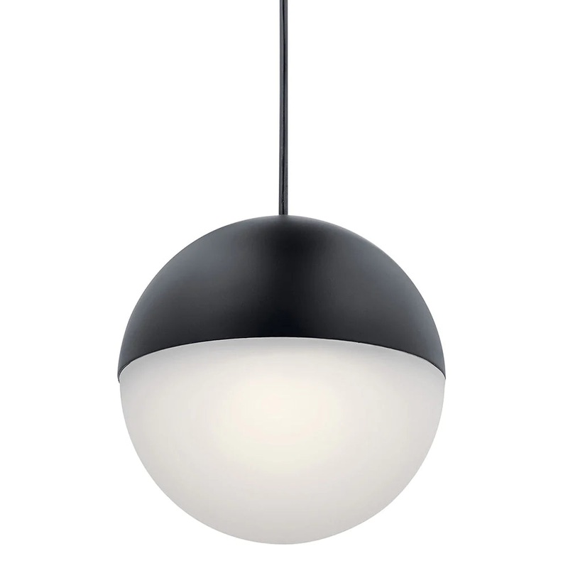 Kichler Moonlit LED 3000K 7.75″ Pendant Matte Black with White Glass 83854MBKWH
