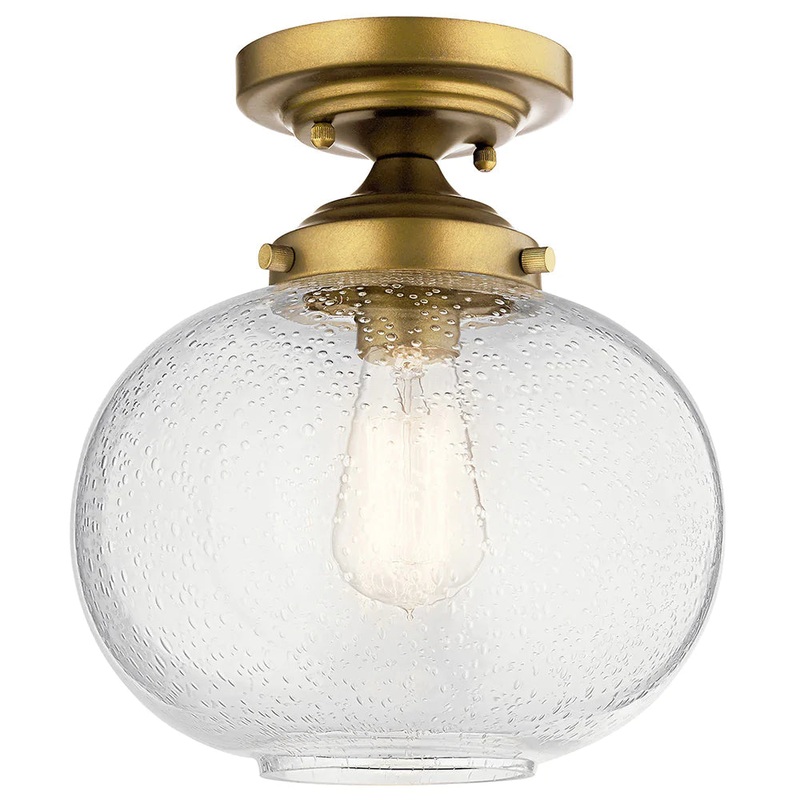 Kichler Avery 1 Light Semi Flush Natural Brass 42296NBR