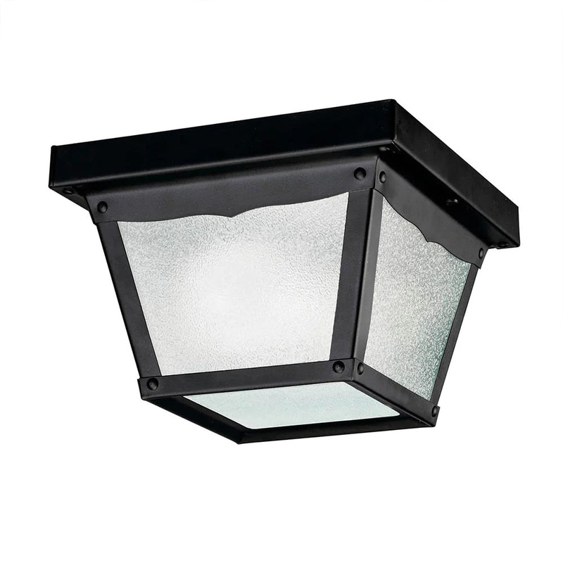 Kichler 7.5″ 1 Light Flush Mount Black 365BK