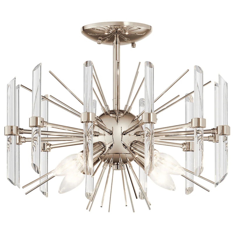 Kichler Eris 4 Light Semi Flush Polished Nickel 44277PN