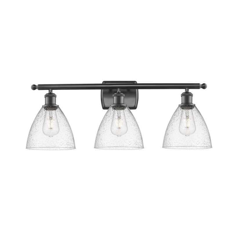 Innovations Lighting Ballston Dome 3 Light 28″ Bath Vanity Light 516-3W-BK-GBD-754-LED