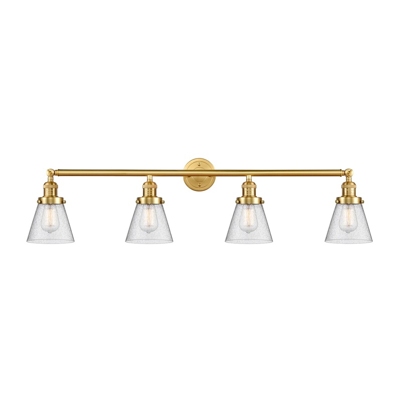 Innovations Lighting Small Cone 4 Light Bath Vanity Light Part Of The Franklin Restoration Collection 215-SG-G64-LED