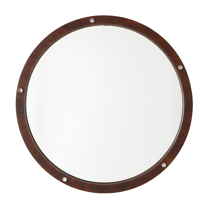 Round Wood Mirror