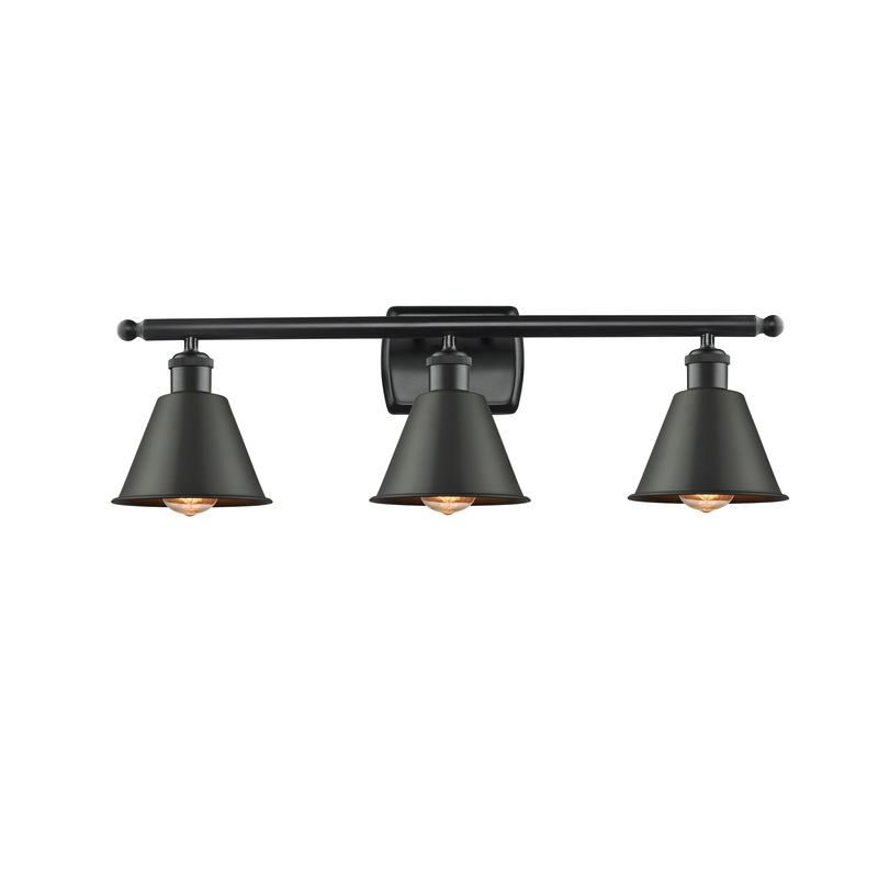 Innovations Lighting Smithfield 3 Light Bath Vanity Light Part Of The Ballston Collection 516-3W-BK-M8-LED