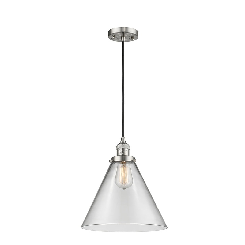 Innovations Lighting X-Large Cone 1 Light Mini Pendant Part Of The Franklin Restoration Collection 201C-SN-G42-L-LED