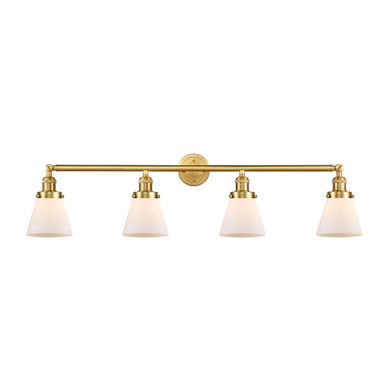 Innovations Lighting Small Cone 4 Light Bath Vanity Light Part Of The Franklin Restoration Collection 215-SG-G61