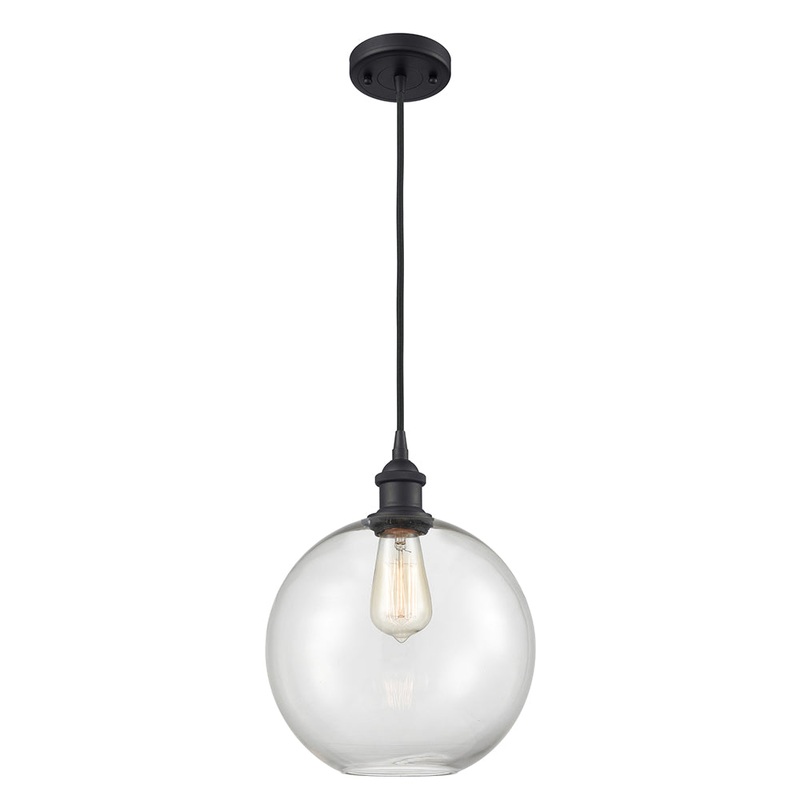 Innovations Lighting Athens 1 Light 10″ Mini Pendant 516-1P-BK-G122-10-LED