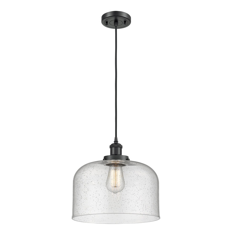 Innovations Lighting X-Large Bell 1 Light Mini Pendant Part Of The Ballston Collection 916-1P-BK-G74-L-LED